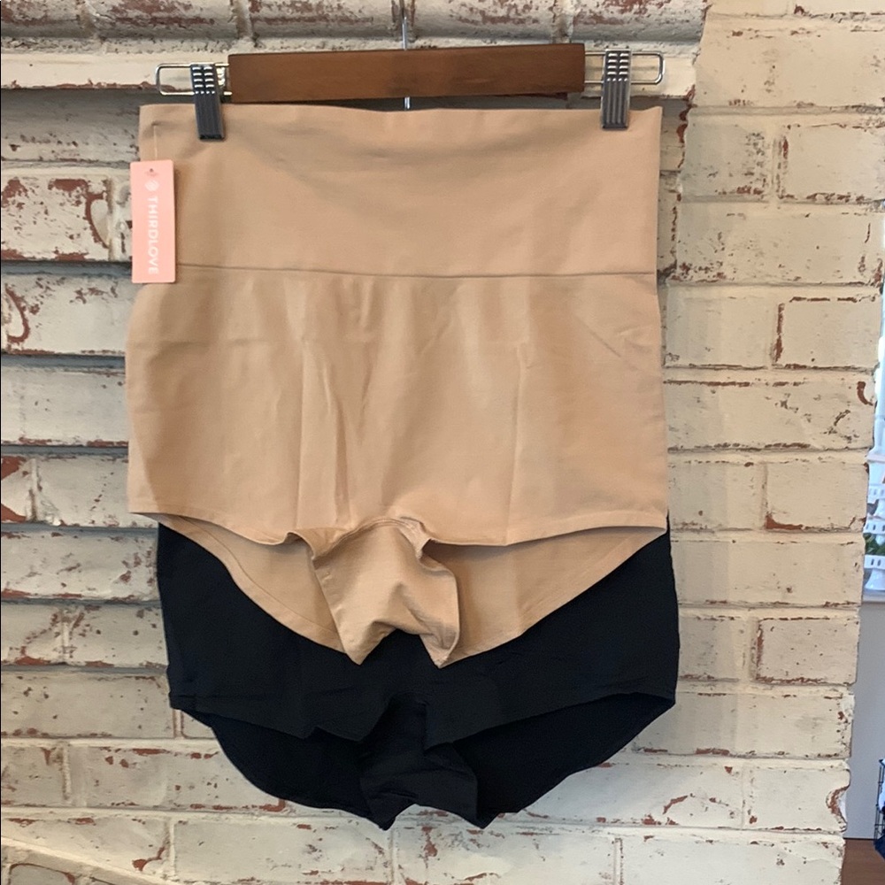 ThirdLove Seamless High-Waist Shaping Brief Underwear 2-Pack XL Beige and Black